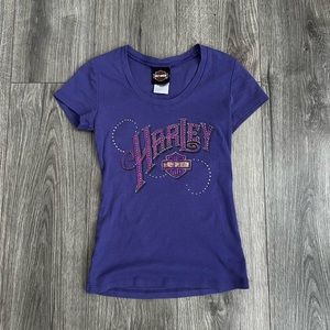 purple harley davidson shirt